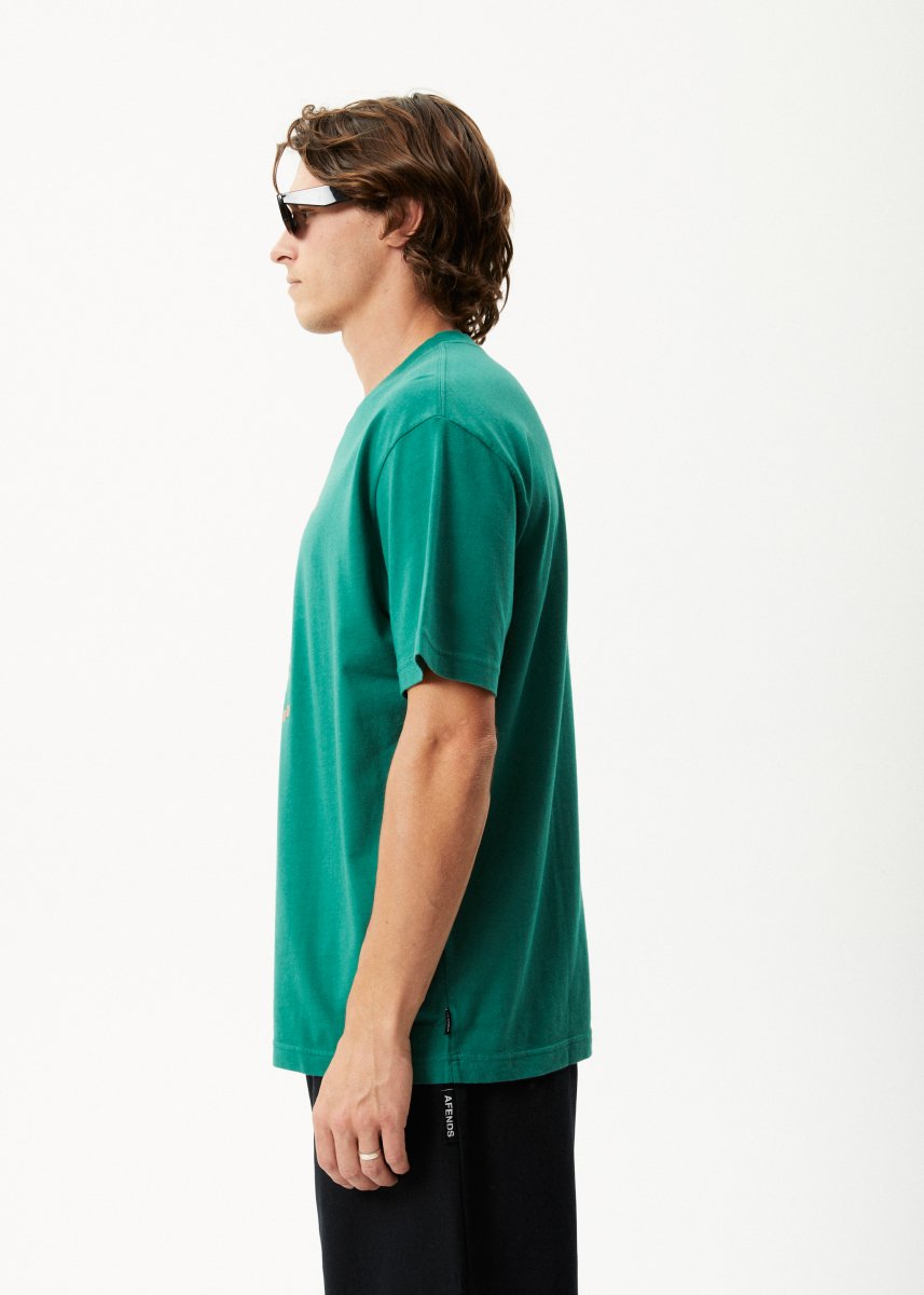 Afends Mens Communication - Retro Graphic T-Shirt - Emerald#Mens Tops - T-ShirtsAfends