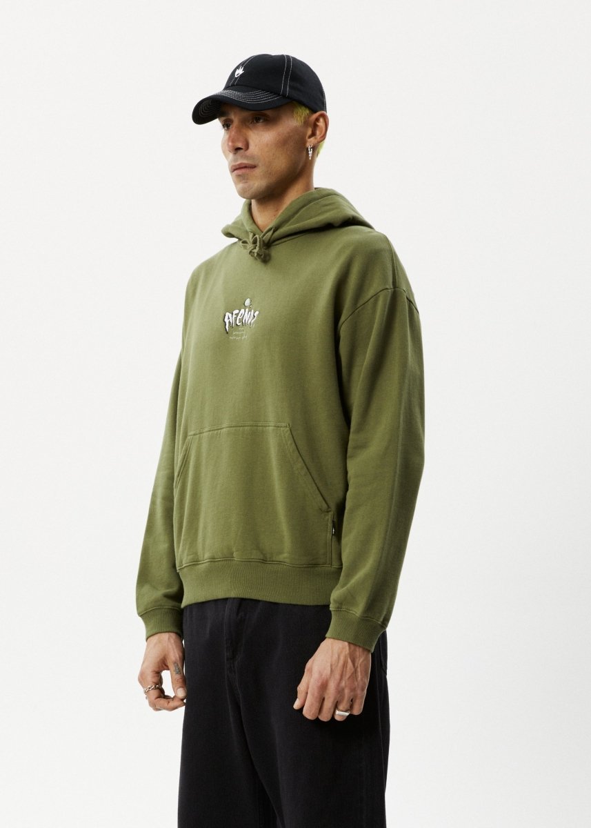 Afends Mens Enjoyment - Pull On Hood - Military#Mens Outer - Fleece & KnitAfends