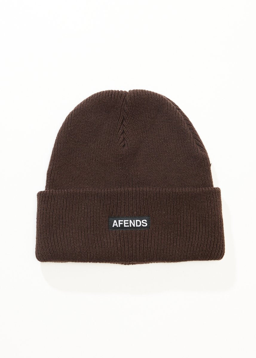 Afends Mens Hometown - Recycled Beanie - Coffee#Accessories - HeadwearAfends