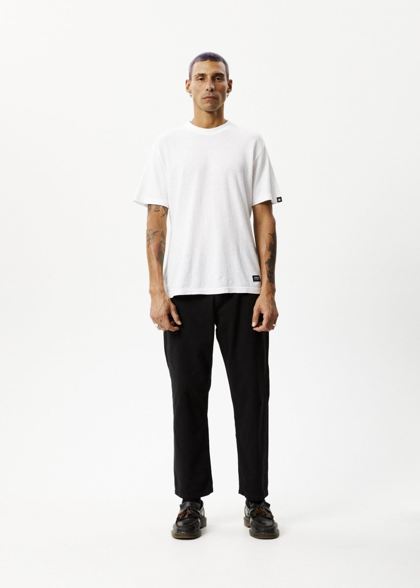 Afends Mens Ninety Twos - Recycled Twill Relaxed Pants - Black#Mens Bottoms - PantsAfends