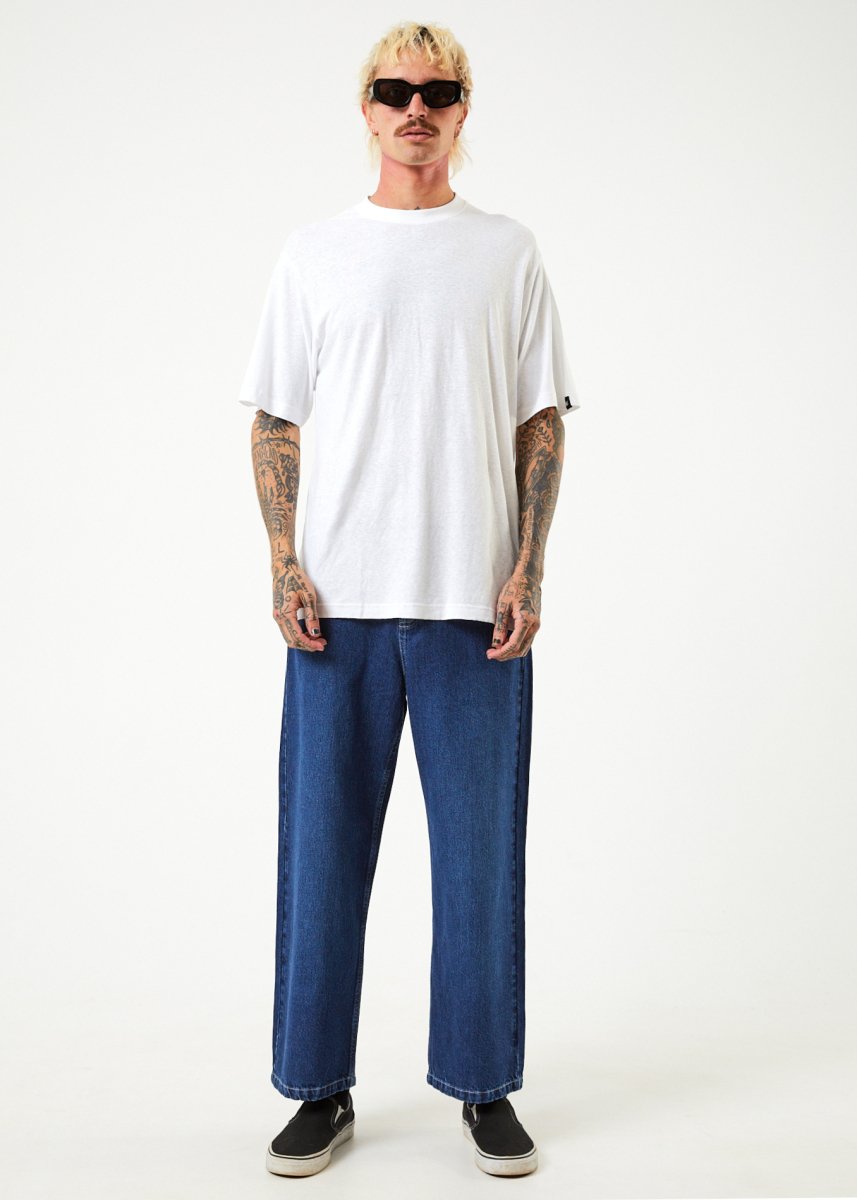 Afends Mens Pablo - Hemp Denim Baggy Fit Jean - Original Rinse#Mens Bottoms - JeansAfends