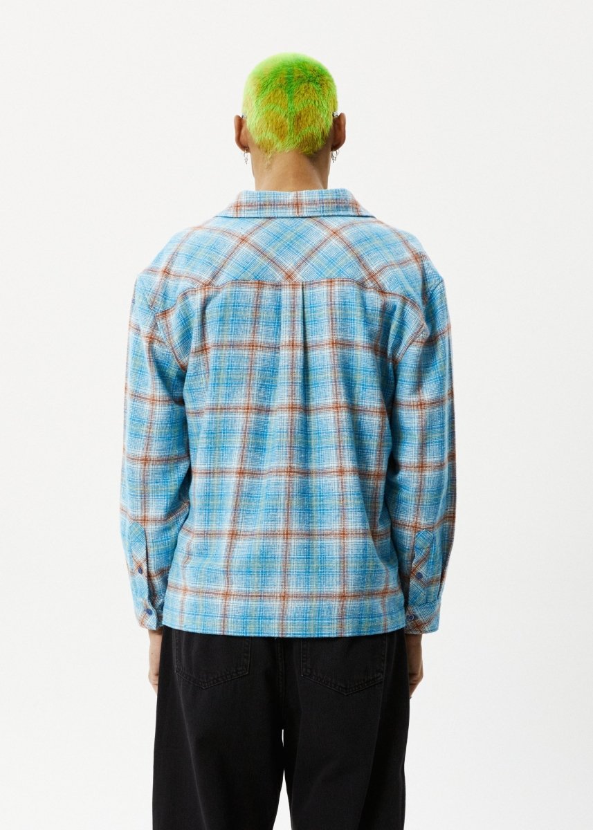 Afends Mens Position - Flannel Shirt - Lake Check#Mens Tops - Dress ShirtsAfends