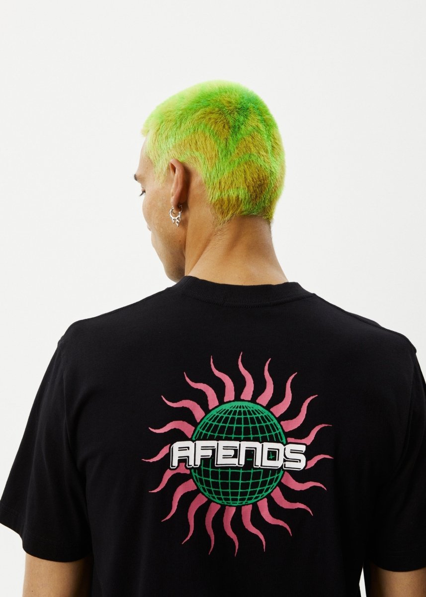 Afends Mens Solar Flare - Retro Fit Tee - Black#Mens Tops - T-ShirtsAfends