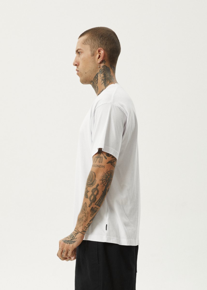 Afends Mens Space Junk - Boxy Fit Tee - White#Mens Tops - T-ShirtsAfends