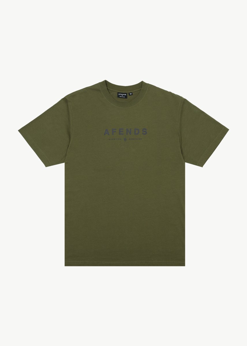 Afends Mens Thrown Out - Retro Fit Tee - Military#Mens Tops - T-ShirtsAfends