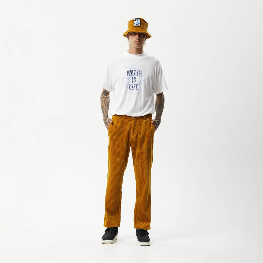 Afends Mens Waterfall Ninety Twos - Corduroy Relaxed Pants - Mustard#Mens Bottoms - PantsAfends