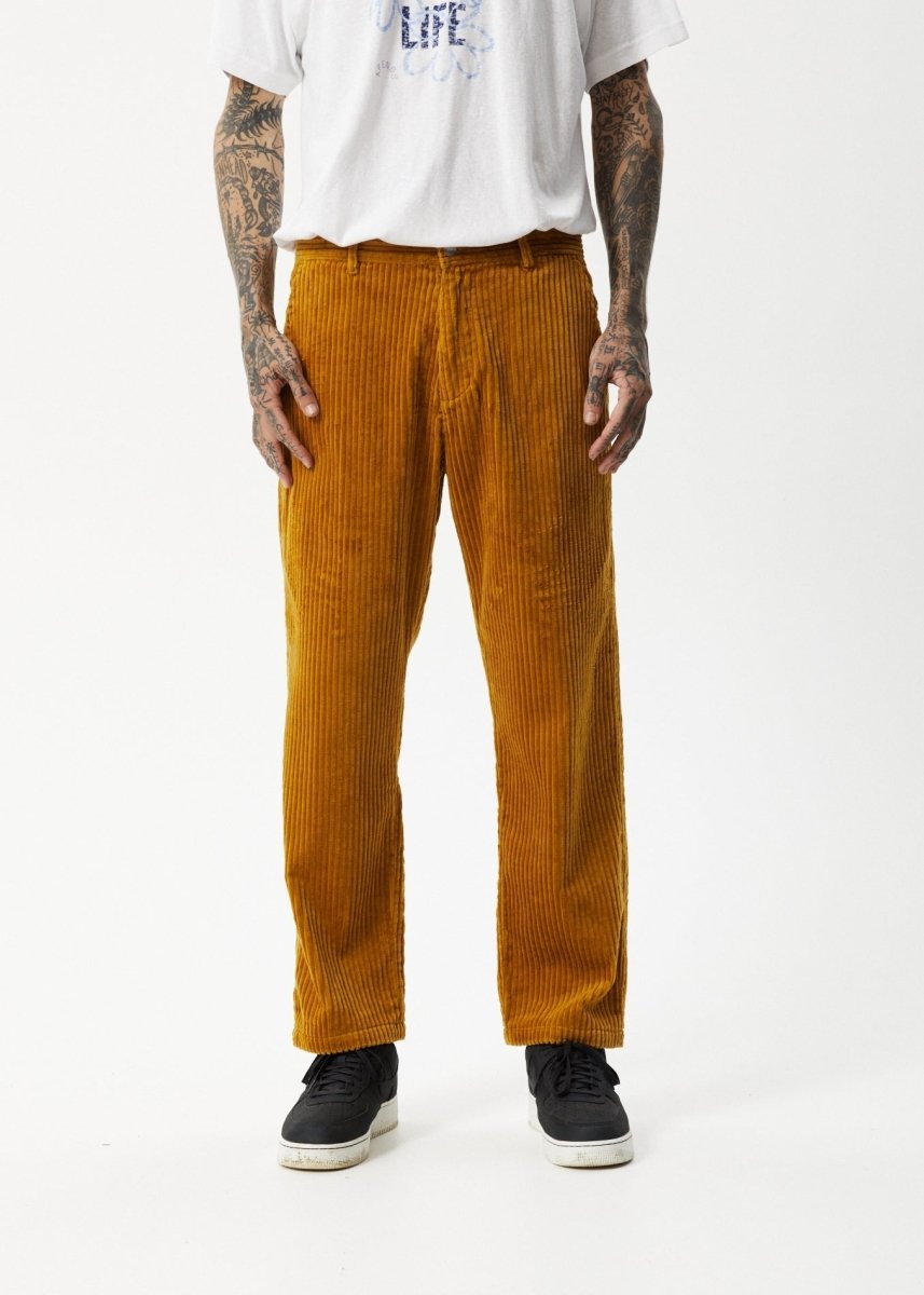 Afends Mens Waterfall Ninety Twos - Corduroy Relaxed Pants - Mustard#Mens Bottoms - PantsAfends