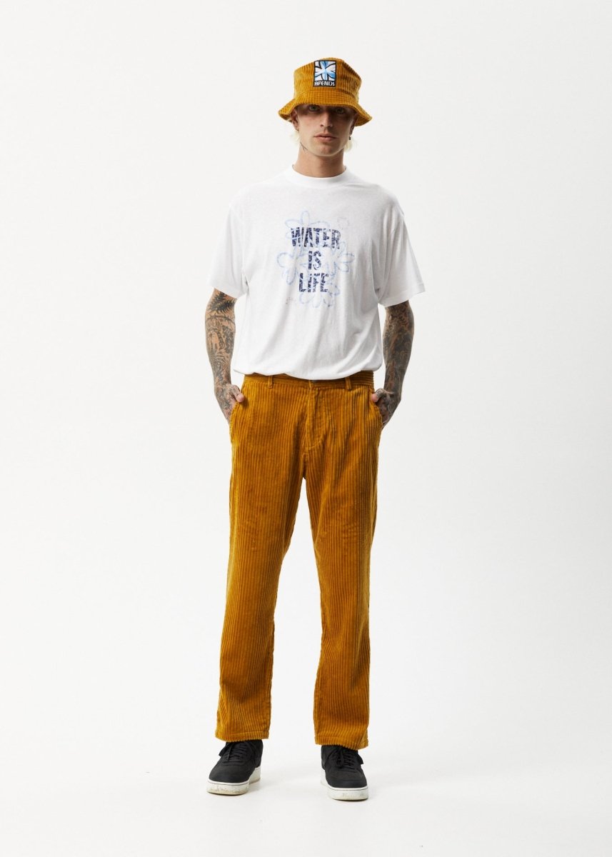 Afends Mens Waterfall Ninety Twos - Corduroy Relaxed Pants - Mustard#Mens Bottoms - PantsAfends