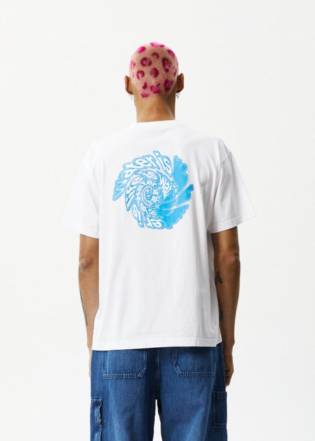 Afends Mens Whirlwood - Boxy Graphic T-Shirt - White#Mens Tops - T-ShirtsAfends