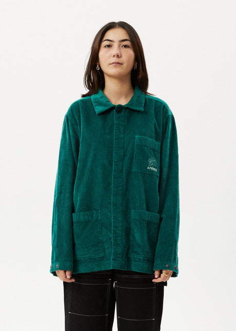 Afends Unisex Union - Corduroy Jacket - Emerald#Mens Outer - JacketsAfends