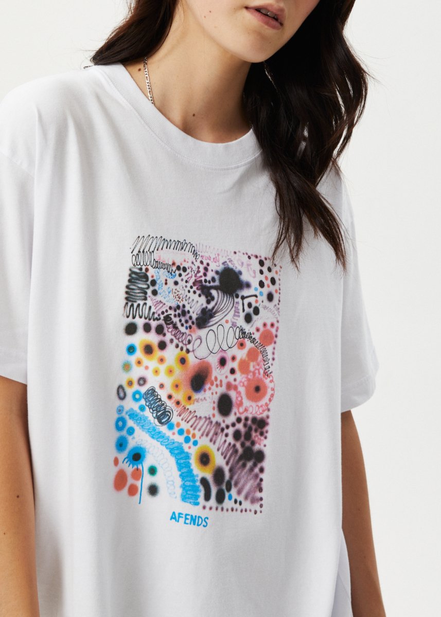 Afends Womens Benedict - Oversized Tee - White#Womens Tops - T-ShirtsAfends