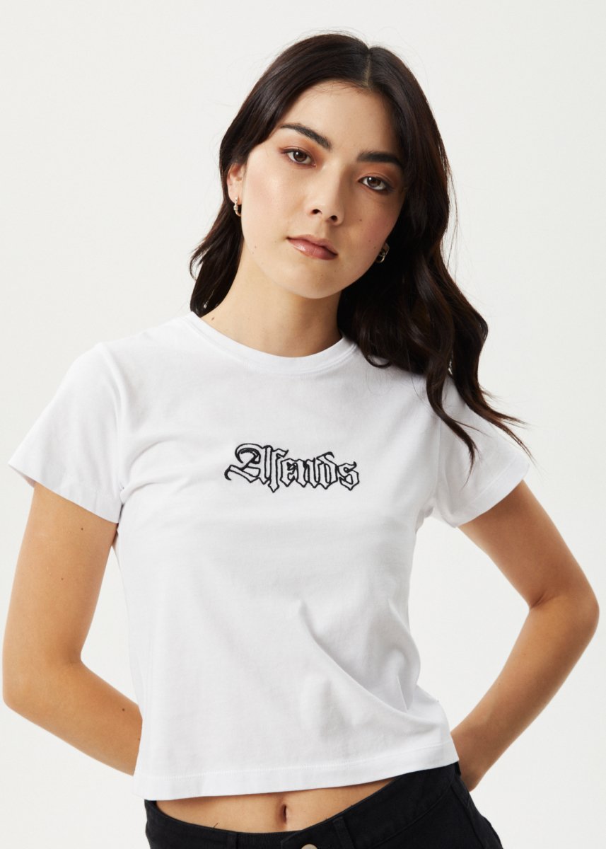 Afends Womens Burnt - Baby Tee - White#Womens Tops - T-ShirtsAfends