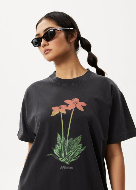 Afends Womens Intergalactic Slay - Oversized Graphic T-Shirt - Stone Black#Womens Tops - T-ShirtsAfends