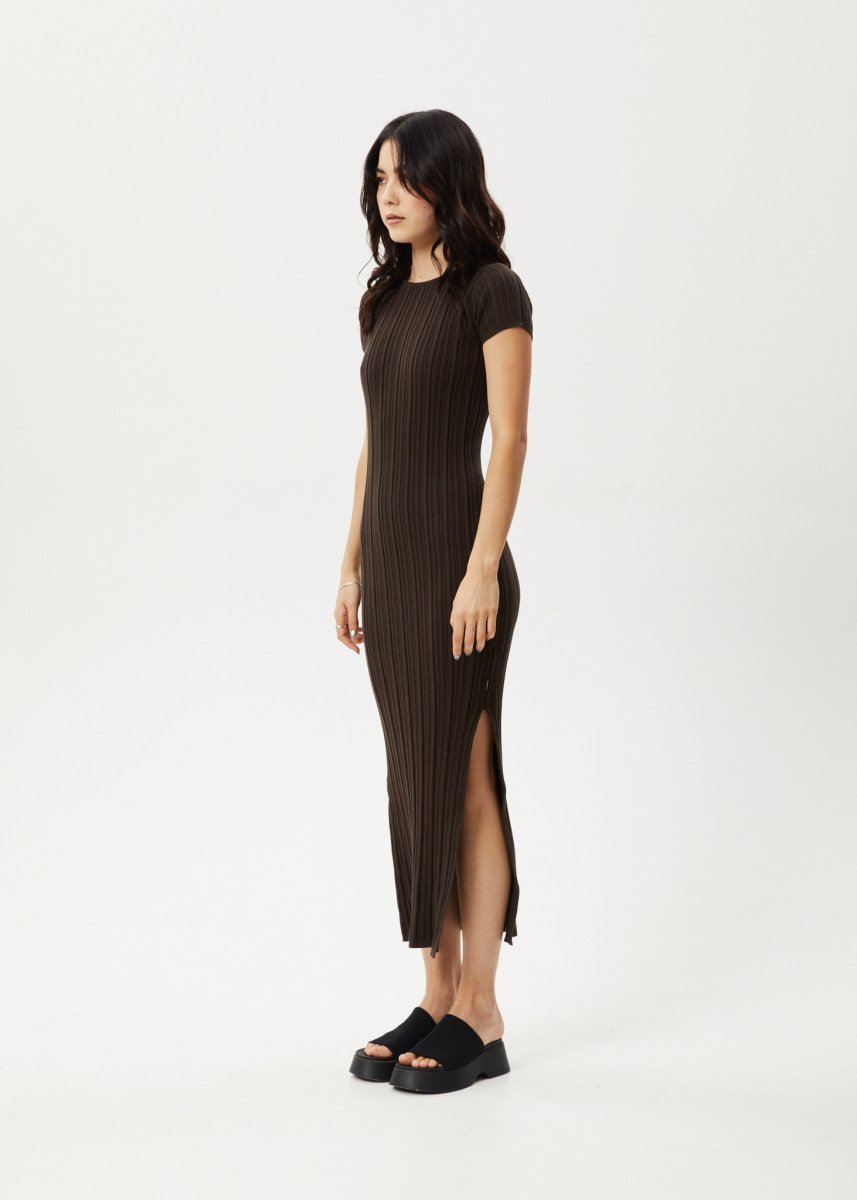 Afends Womens Landed - Knit Maxi Dress - Coffee#Womens Dress - DressesAfends