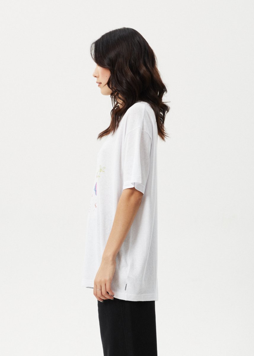 Afends Womens Stella - Oversized Tee - White#Womens Tops - T-ShirtsAfends