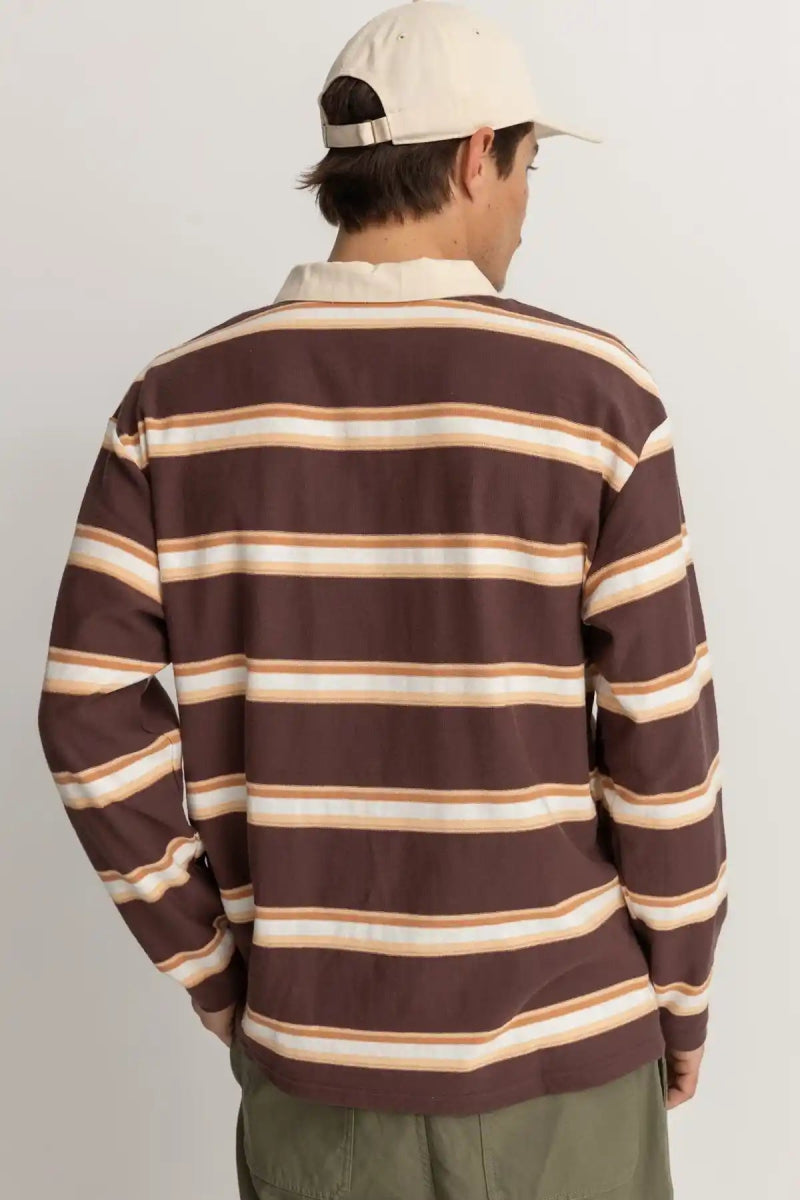 Vintage Stripe Polo Manches Longues Vintage Homme#Tee ShirtsRhythm