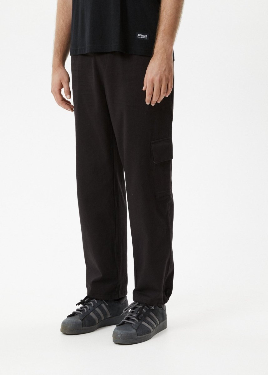 Afends Mens Atlas - Cargo Pant - Black#Mens Bottoms - PantsAfends