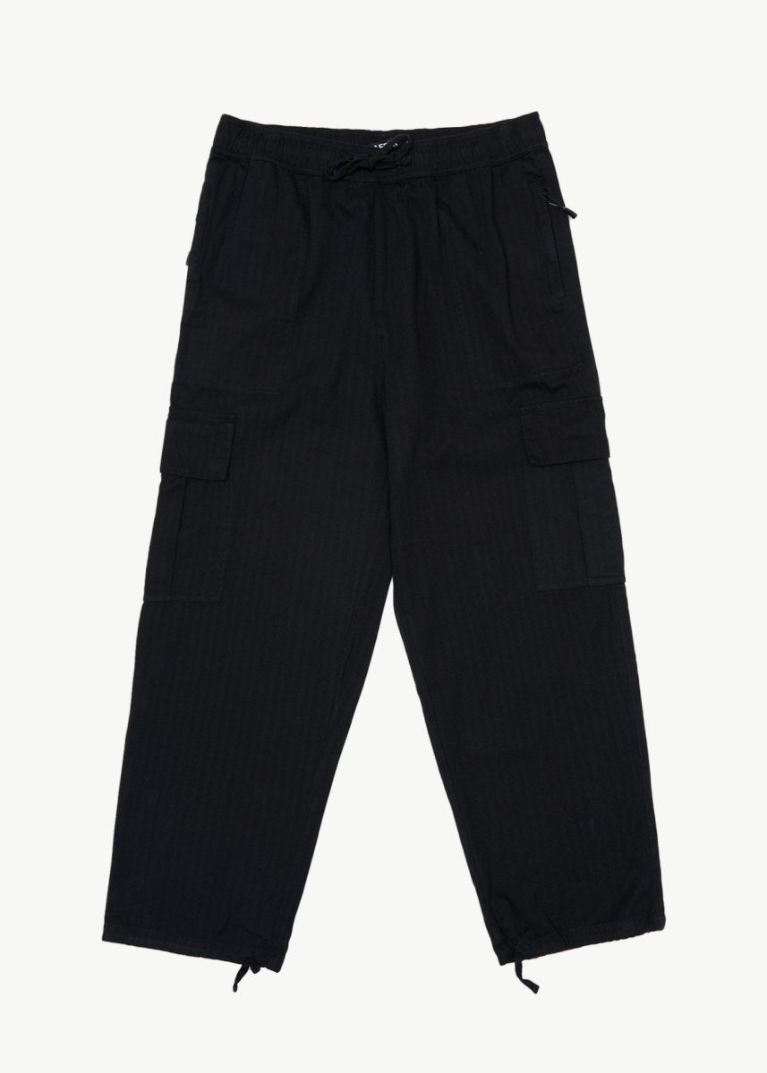 Afends Mens Atlas - Cargo Pant - Black#Mens Bottoms - PantsAfends