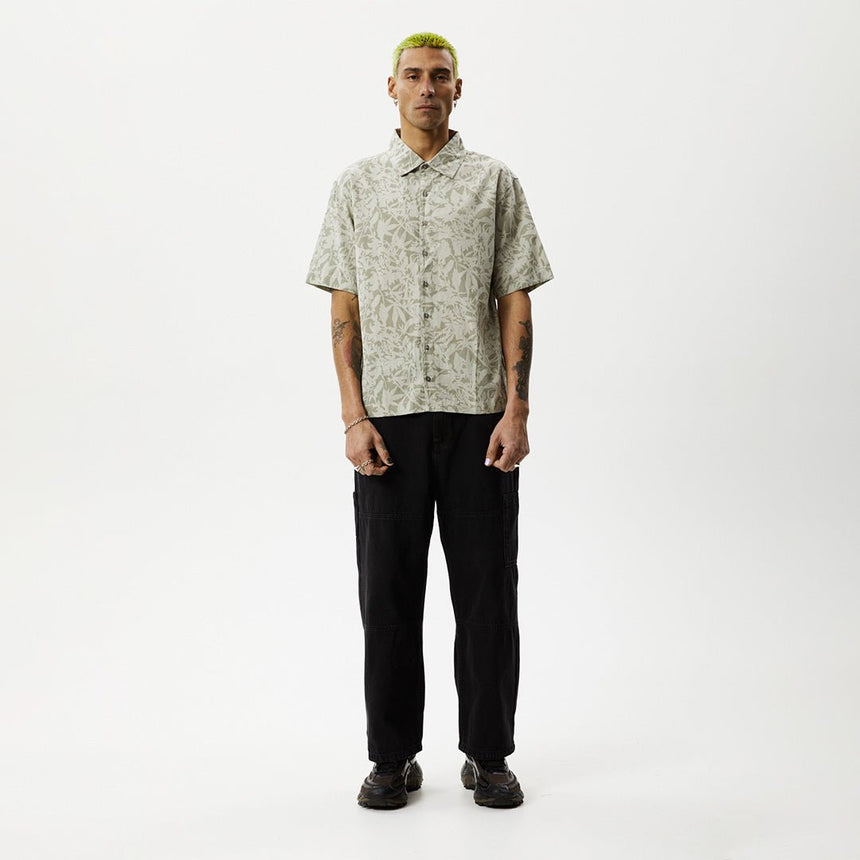 Afends Mens Bouquet - Short Sleeve Shirt - Olive Floral#Mens Tops - Dress ShirtsAfends