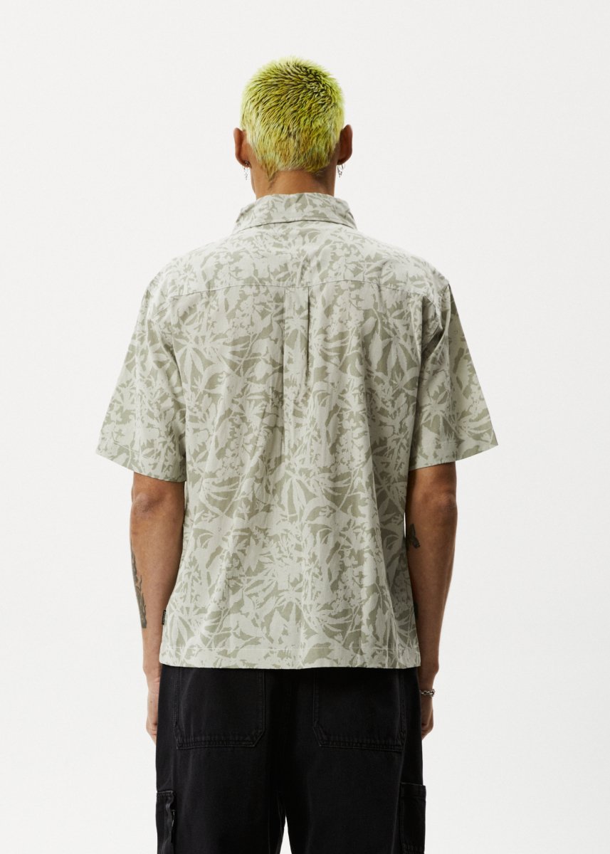 Afends Mens Bouquet - Short Sleeve Shirt - Olive Floral#Mens Tops - Dress ShirtsAfends