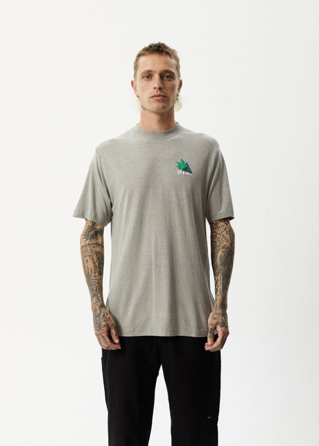 Afends Mens Crops - Retro Logo T-Shirt - Olive#Mens Tops - T-ShirtsAfends