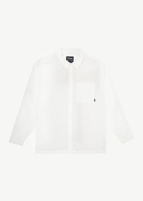 Afends Mens Everyday - Hemp Long Sleeve Shirt - White#Mens Tops - Dress ShirtsAfends