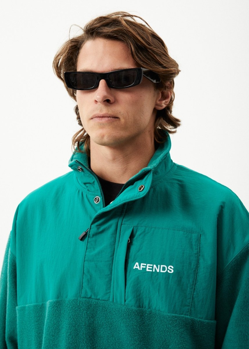 Afends Mens Intergalactic - Fleece Pullover - Emerald#Mens Outer - Fleece & KnitAfends