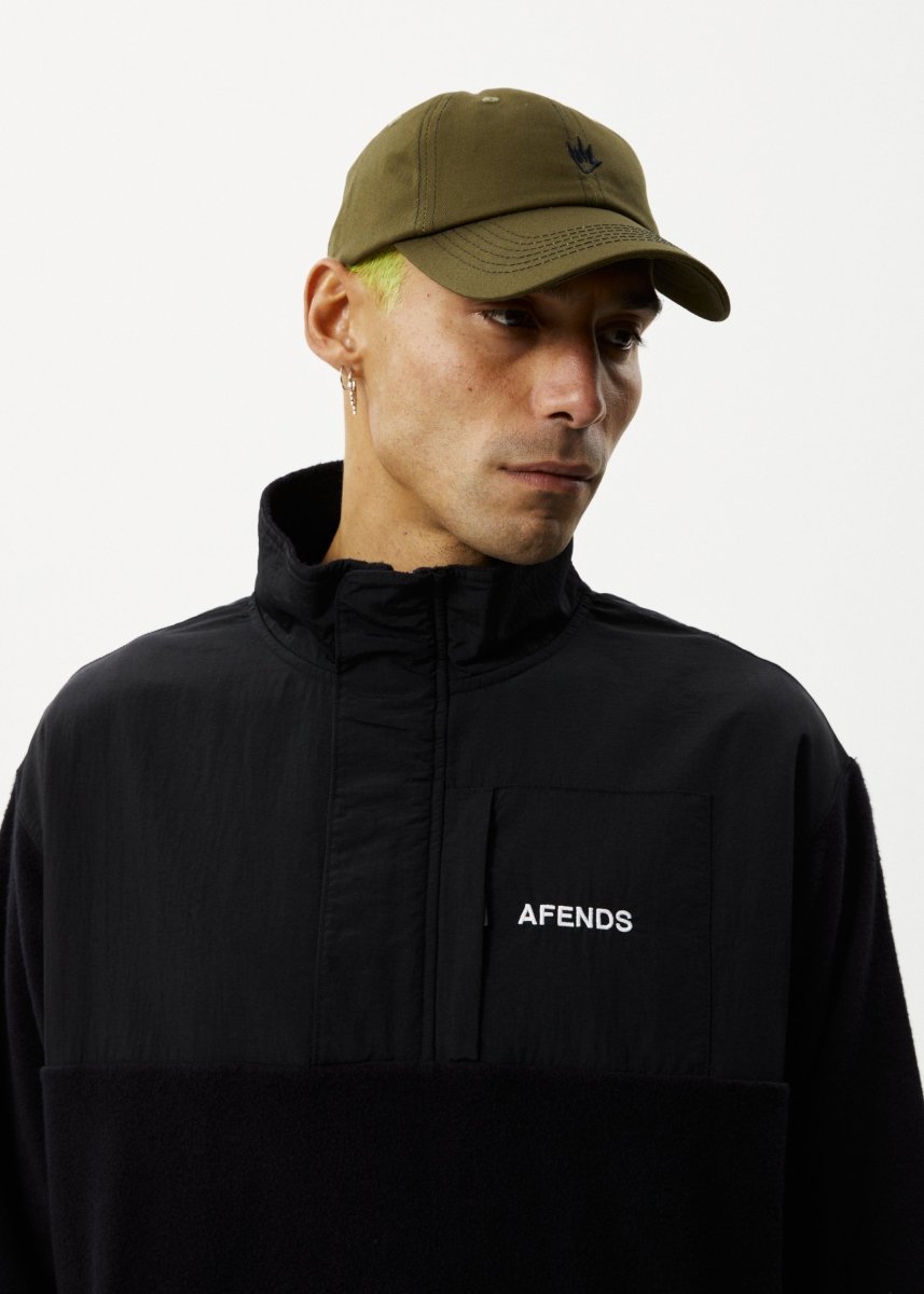 Afends Mens Message - Fleece Pullover - Black#Mens Outer - JacketsAfends