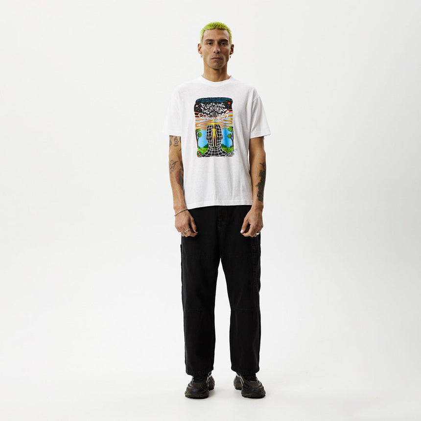 Afends Mens Next Level - Boxy Graphic T-Shirt - White#Mens Tops - T-ShirtsAfends