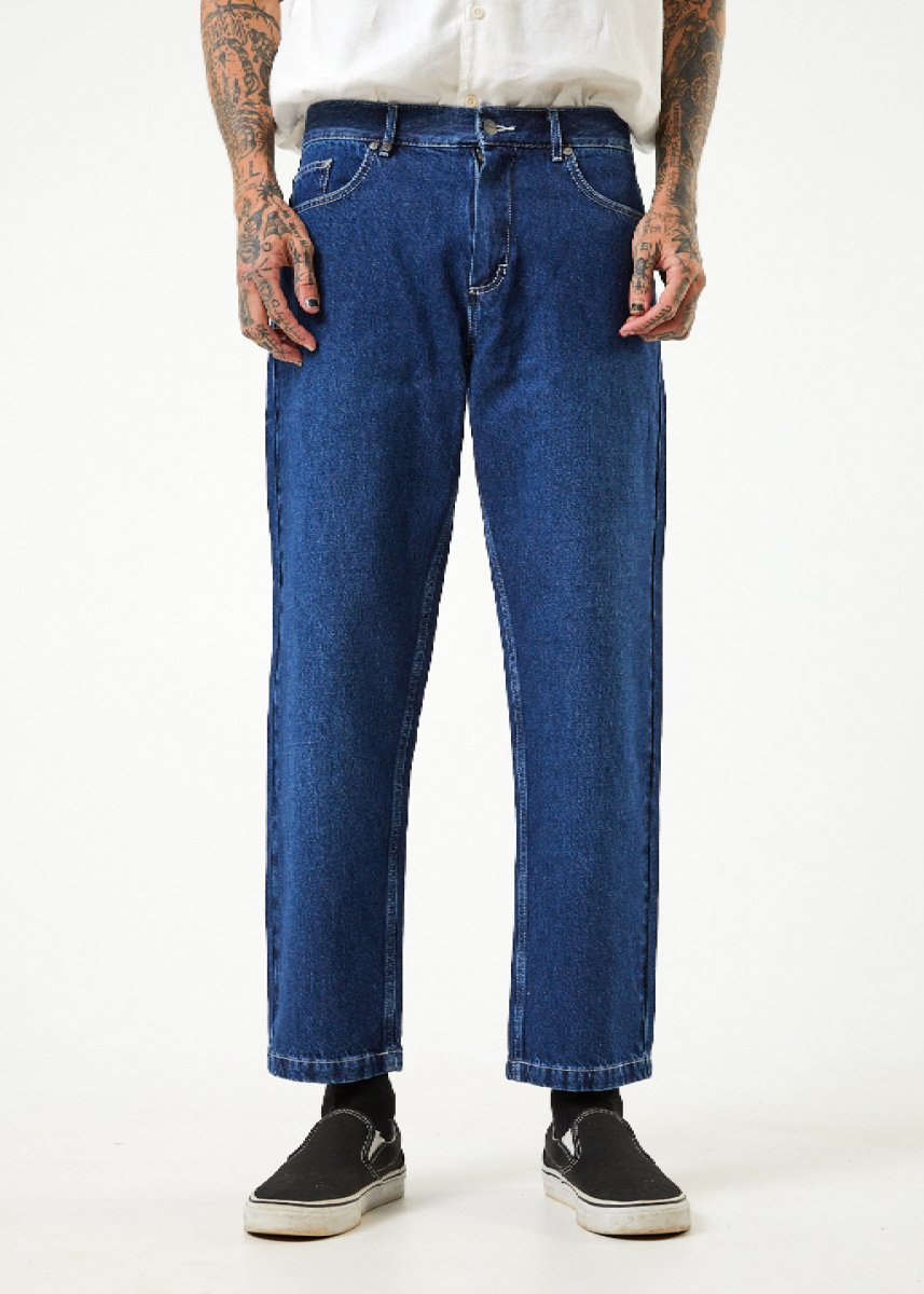 Afends Mens Ninety Twos - Hemp Denim Relaxed Jeans - Original Rinse#Mens Bottoms - JeansAfends