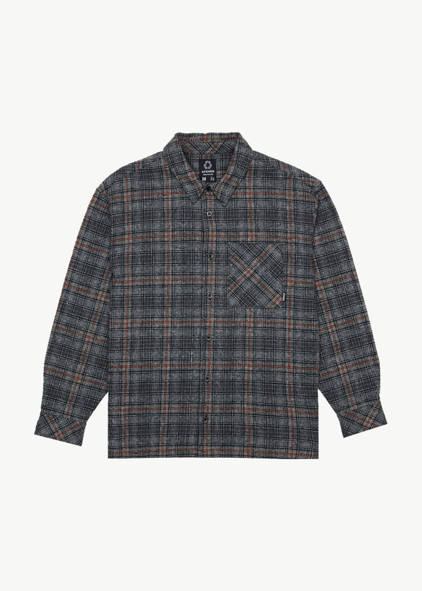 Afends Mens Position - Flannel Shirt - Black#Mens Tops - Dress ShirtsAfends