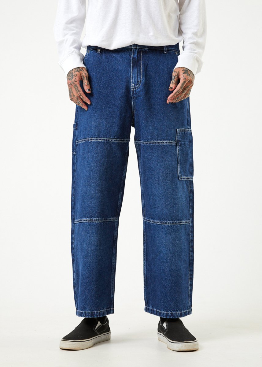 Afends Mens Richmond - Hemp Denim Baggy Workwear Jeans - Original Rinse#Mens Bottoms - JeansAfends