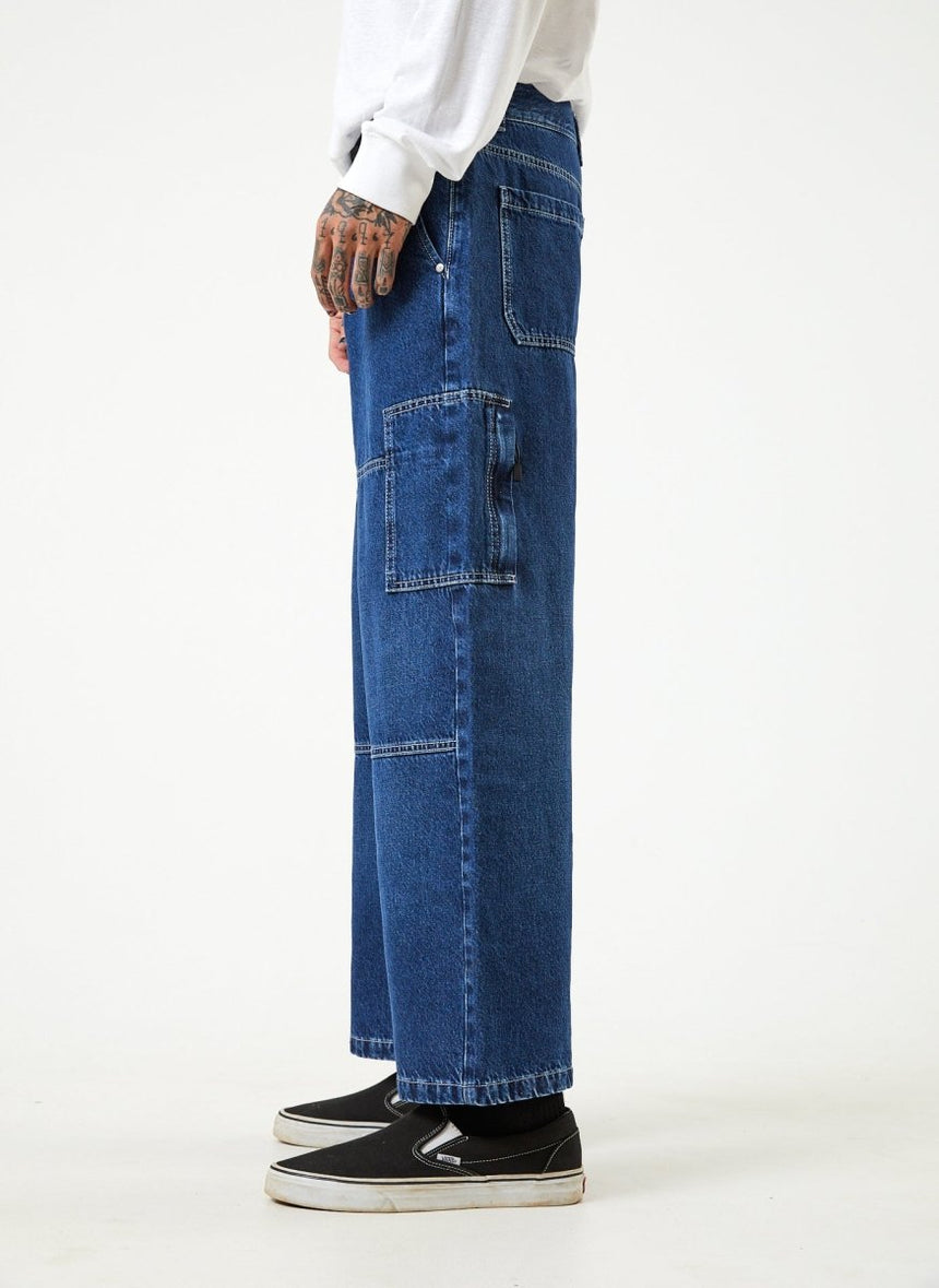 Afends Mens Richmond - Hemp Denim Baggy Workwear Jeans - Original Rinse#Mens Bottoms - JeansAfends