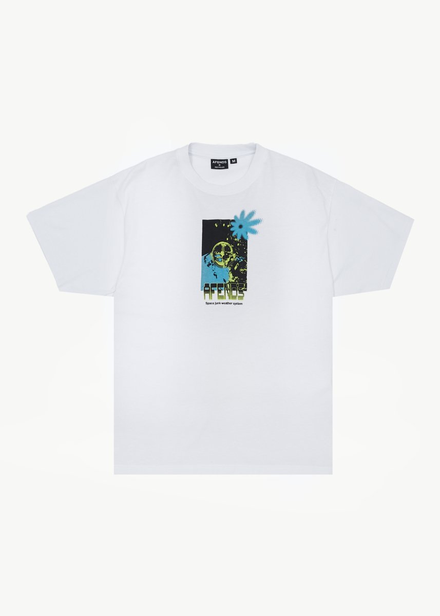 Afends Mens Space Junk - Boxy Fit Tee - White#Mens Tops - T-ShirtsAfends