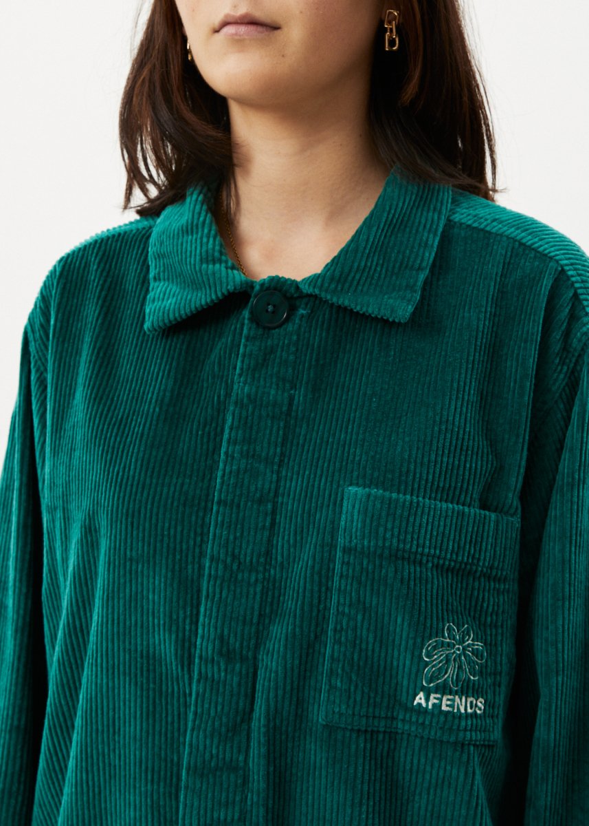 Afends Unisex Union - Corduroy Jacket - Emerald#Mens Outer - JacketsAfends