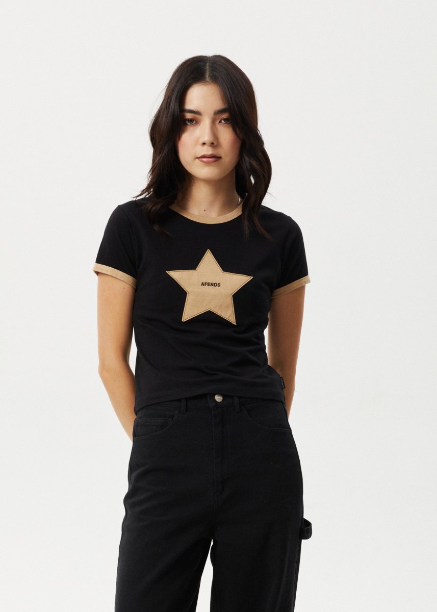 Afends Womens Aster - Baby Tee - Black#Womens Tops - T-ShirtsAfends