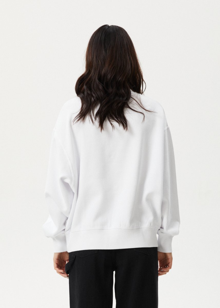 Afends Womens Bloom - Crew Neck - White#Womens Outer - Fleece & KnitAfends