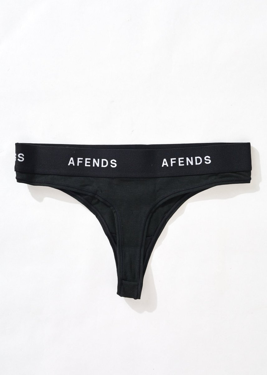 Afends Womens Molly - Hemp G - String Briefs 3 Pack - Black#Accessories - Women's IntimatesAfends