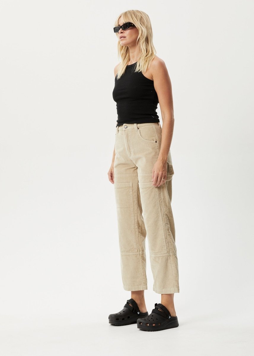 Afends Womens Paradise Moss - Organic Corduroy Pant - Dark Ecru#Womens Bottoms - JeansAfends