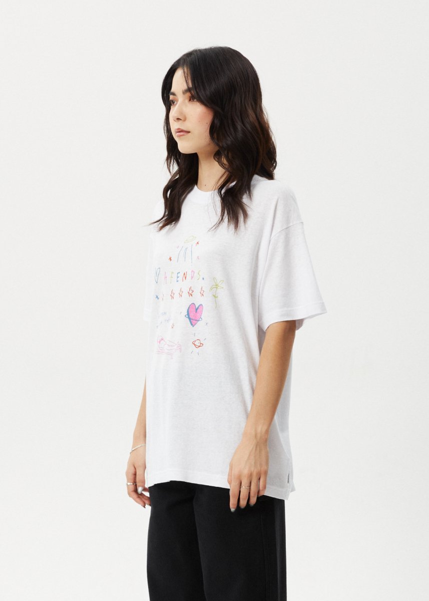 Afends Womens Stella - Oversized Tee - White#Womens Tops - T-ShirtsAfends