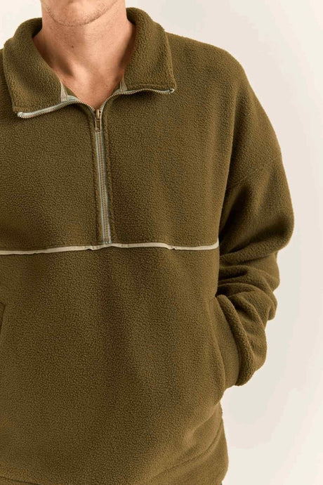 Contrast Quarter Zip Pullover Homme#SweatsRhythm