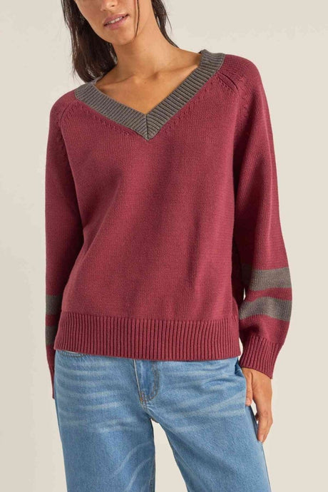 Gatwick V Neck Sweater Femme#PullRhythm