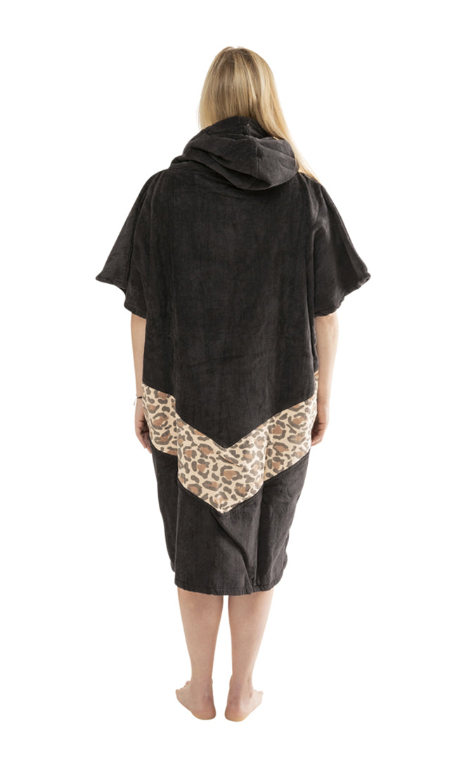 All In V Poncho Beach Crew Leopard Black Poncho De Surf LEOPARD BLACK