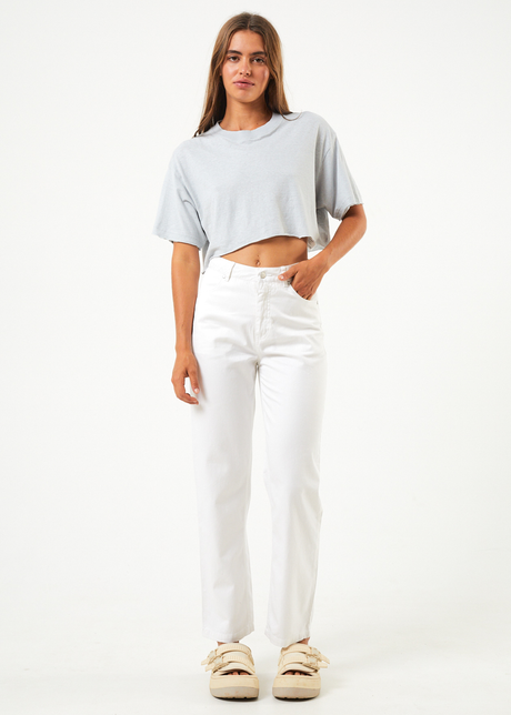 Afends Womens Shelby - Hemp Wide Leg Pants - White - Sustainable Clothing - Streetwear