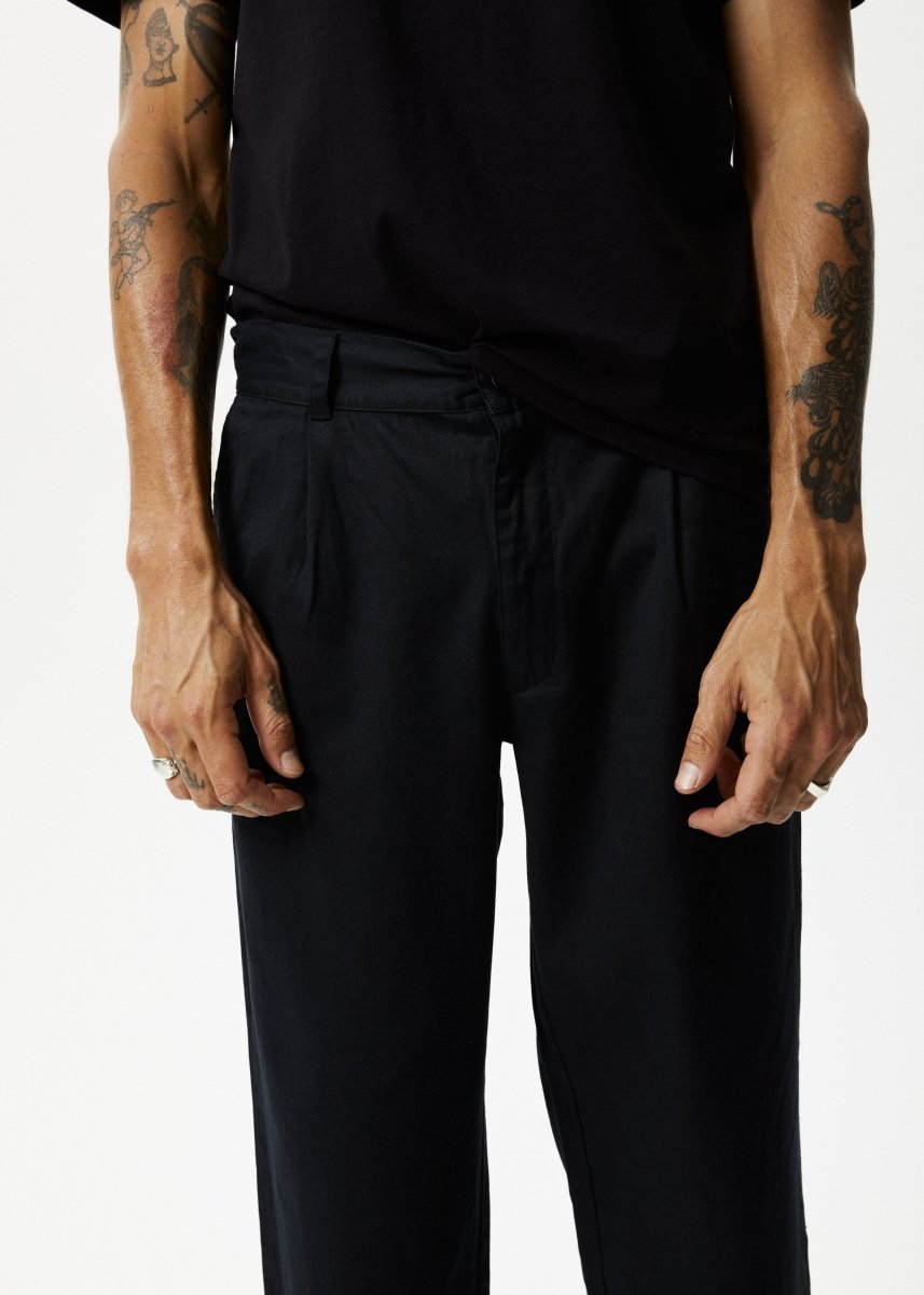 Afends Mens Mixed Business - Hemp Suit Pants - Black#Mens Bottoms - PantsAfends