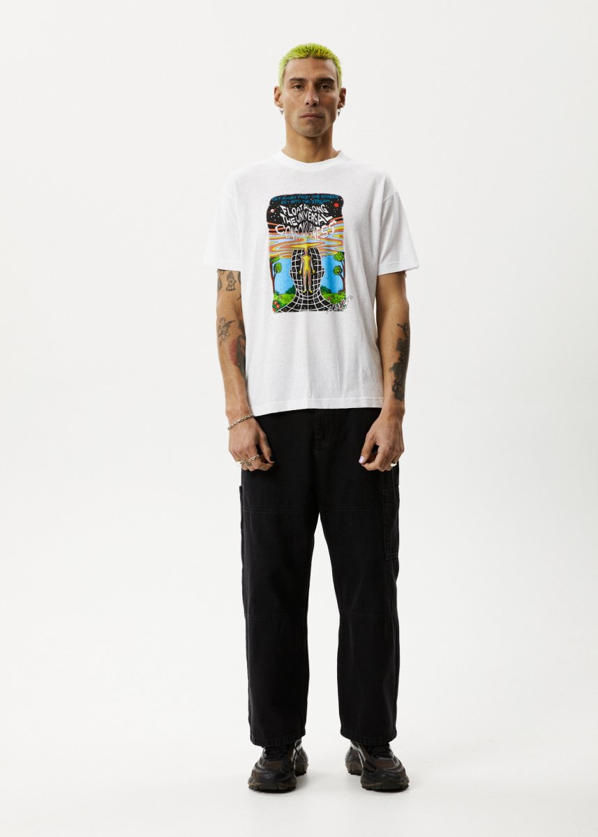 Afends Mens Next Level - Boxy Graphic T-Shirt - White#Mens Tops - T-ShirtsAfends