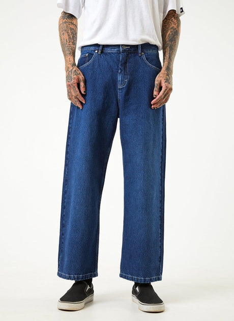 Afends Mens Pablo - Hemp Denim Baggy Fit Jean - Original Rinse#Mens Bottoms - JeansAfends