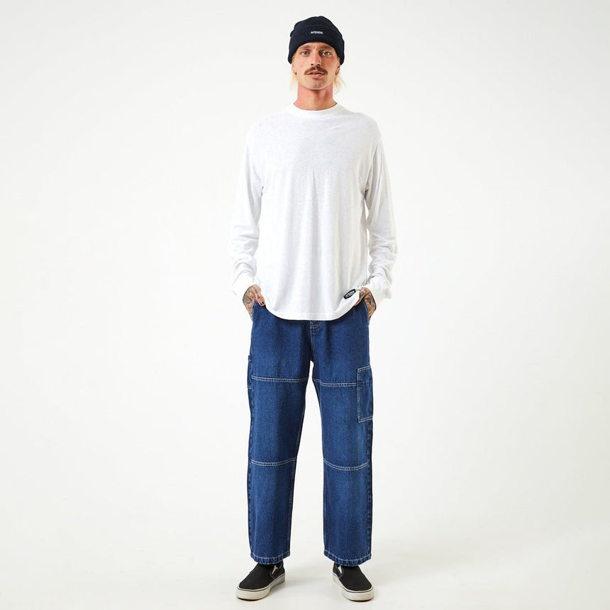 Afends Mens Richmond - Hemp Denim Baggy Workwear Jeans - Original Rinse#Mens Bottoms - JeansAfends