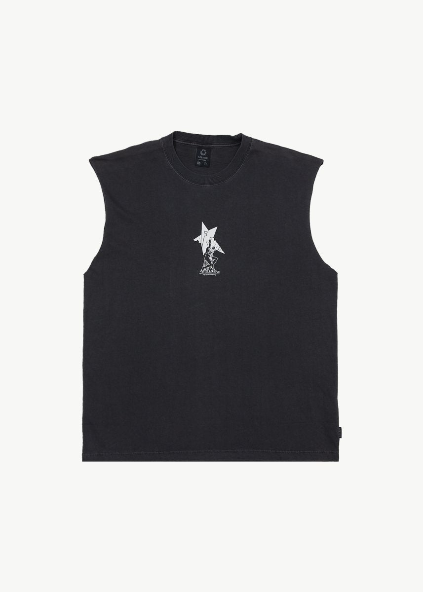 Afends Mens Statue - Sleeveless Tee - Stone Black#Mens Tops - SleevelessAfends