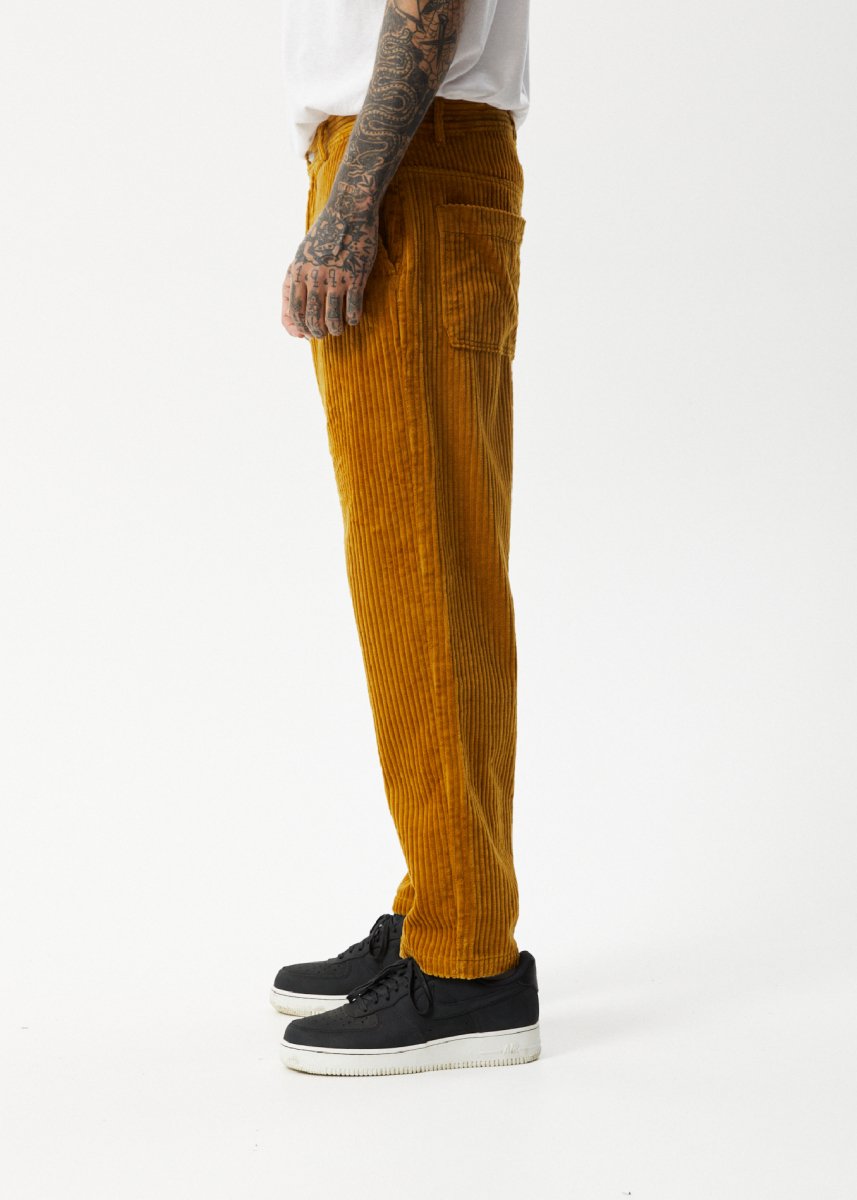 Afends Mens Waterfall Ninety Twos - Corduroy Relaxed Pants - Mustard#Mens Bottoms - PantsAfends